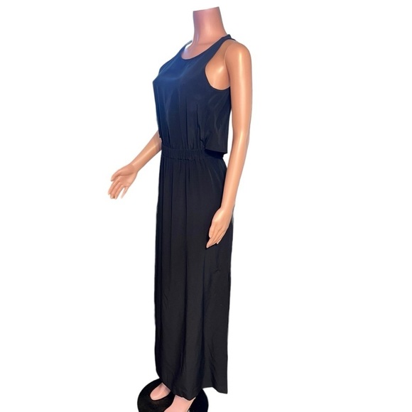 Club Monaco Silk Long Dress Sleeveless Open Back Sz 2 Maxi Skirt Side Slits - Picture 4 of 9